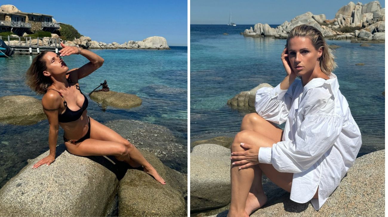 Sardegna, Michelle Hunziker in una delle cale più belle dell'isola: un vero paradiso popolato dai pesci