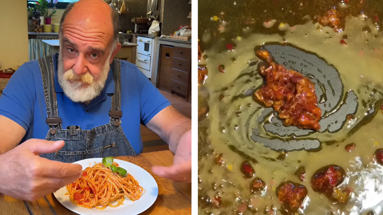 giorgione trasforma spaghetti al pomodoro