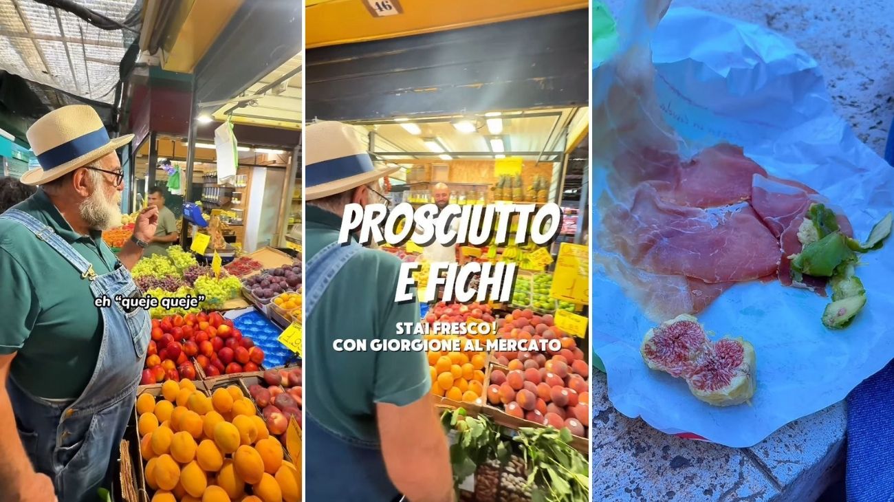 Giorgione fa la spesa al mercato poi prepara uno spuntino con prosciutto crudo e fichi